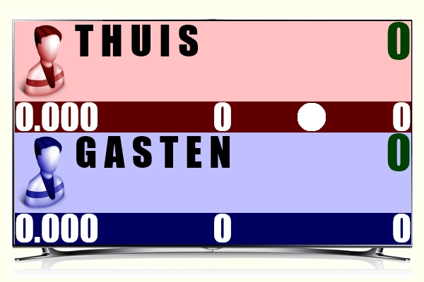 Beginscherm van het online biljartscorebord