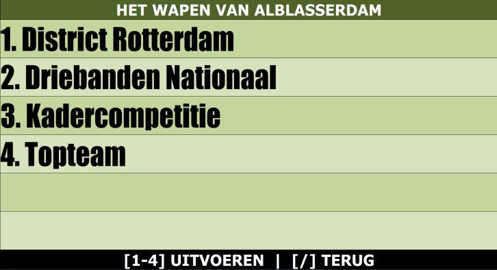 Menu voor teamwedstrijden